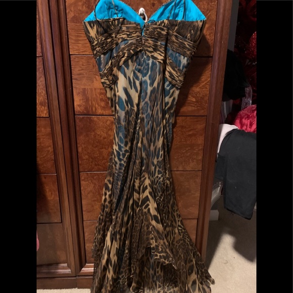 Brand new cache leopard/turquoise beaded dress - Picture 4 of 12